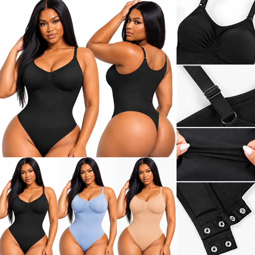 Smoothing Shapewear Bodysuit for Women Faja Full Body Shaper Thong Soft Body Shaping Sculpting Breast Slimming Underwear