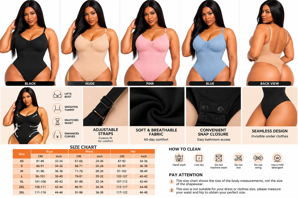 Smoothing Shapewear Bodysuit for Women Faja Full Body Shaper Thong Soft Body Shaping Sculpting Breast Slimming Underwear